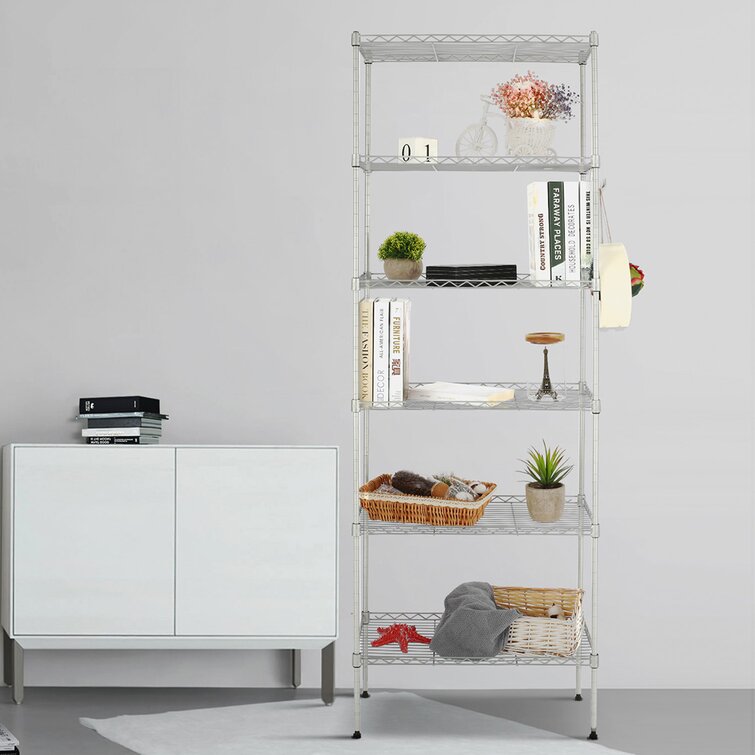 Narrow shelving deals unit with drawers